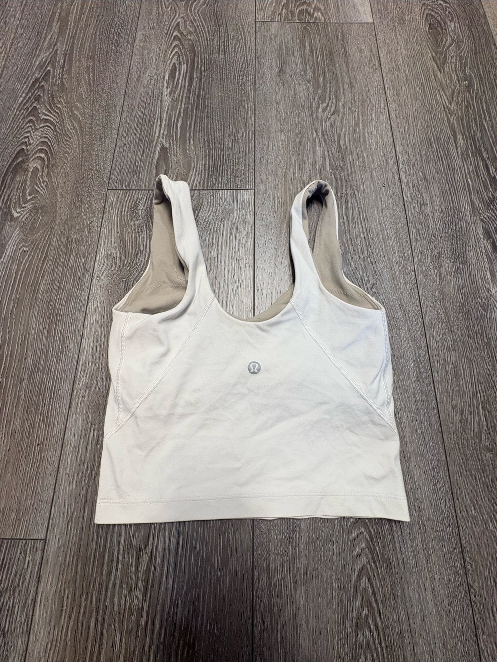 Lululemon Women's White Scoop-Back Crop Tank Top - Performance Intimates - Picture 7 of 8